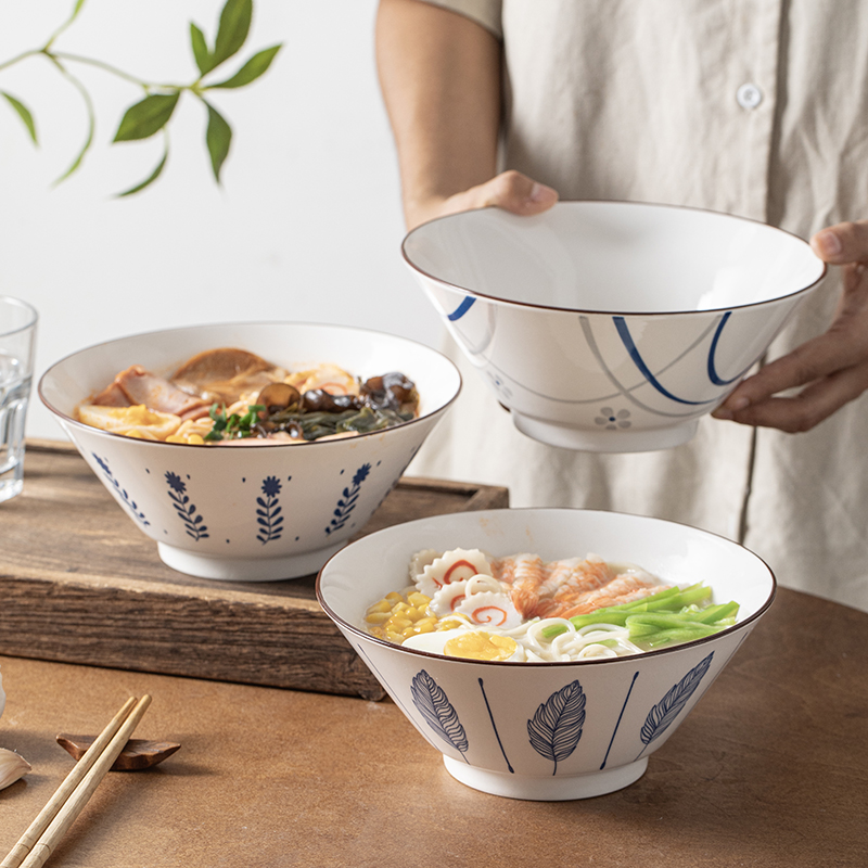 牧初日式拉面陶瓷斗笠碗大号汤碗面条面冷面吃泡面碗T家用2025新