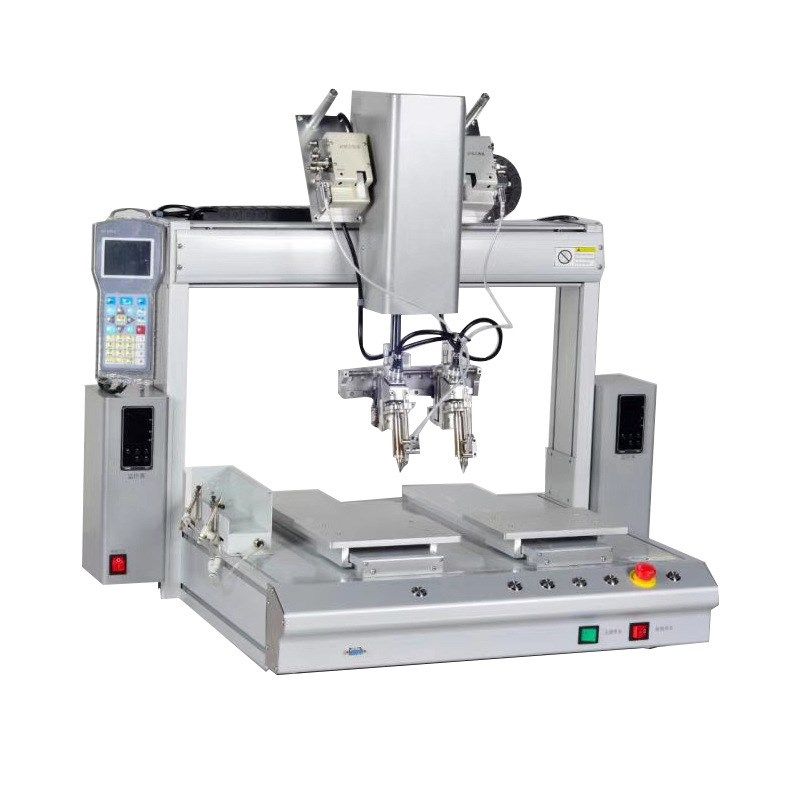 全自动焊锡机双工位旋转三轴焊锡机生产PCB插件焊线双Y温控破锡器