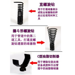 管道疏通器弹簧配件疏通机弹簧专用22mm刀头6件套