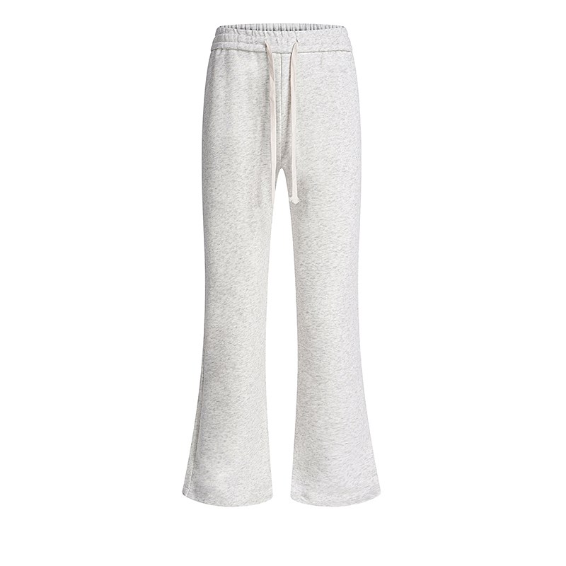 HTTAOSUP纯色卫裤微喇叭休闲裤男女秋冬新款垂感显瘦加绒运动裤子