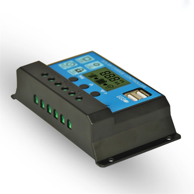 太阳能控制器太阳能电池板12V/24V10ALCD显示自设参数5VUSB充电