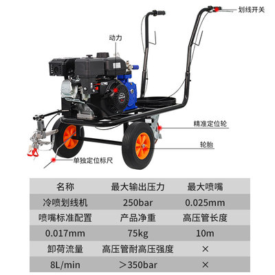 出口汽油冷喷划线机柴油道路路面划线车画线车位小型跑道喷漆跑道