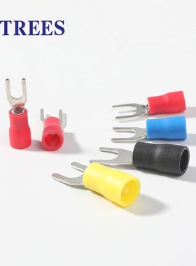 冷压端子SV1.25-4叉形预绝缘端头UT3-5电线接头Y型接线铜鼻子线耳