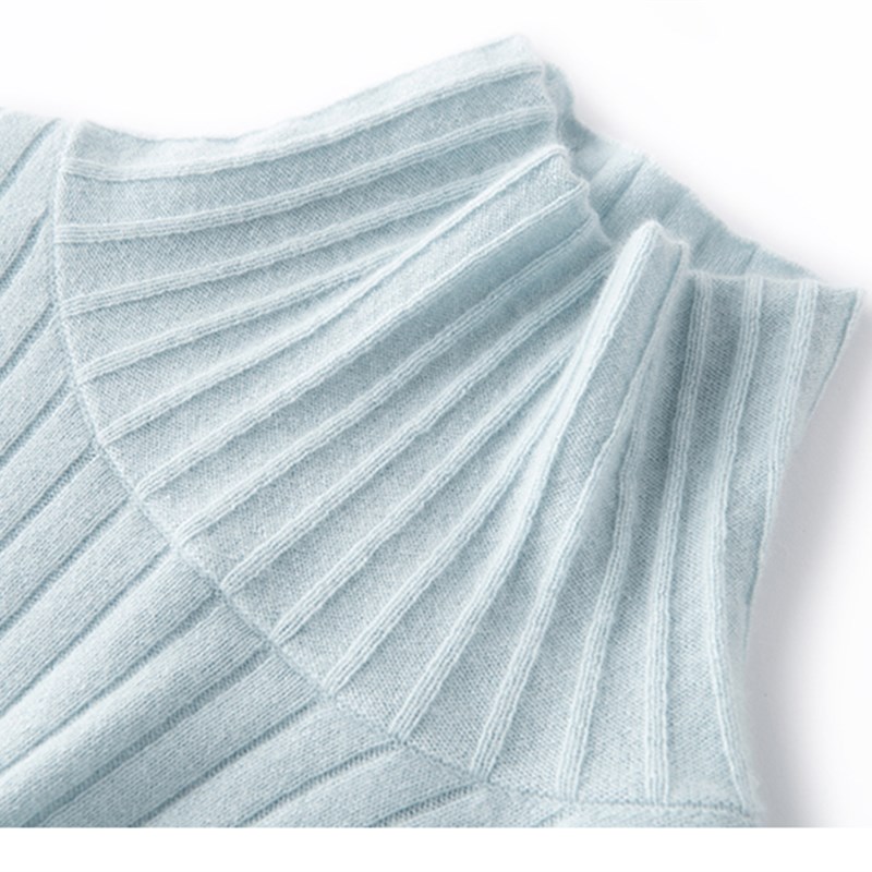 美~精致璀璨时刻!喇叭袖高领羊绒衫女纯羊绒毛衣针织打底衫秋冬