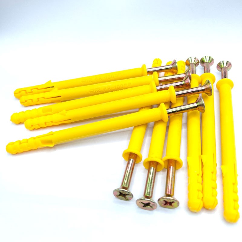 小黄鱼尼龙塑料膨胀管加长膨胀螺丝胶塞螺栓涨塞自攻螺丝M6M8M10