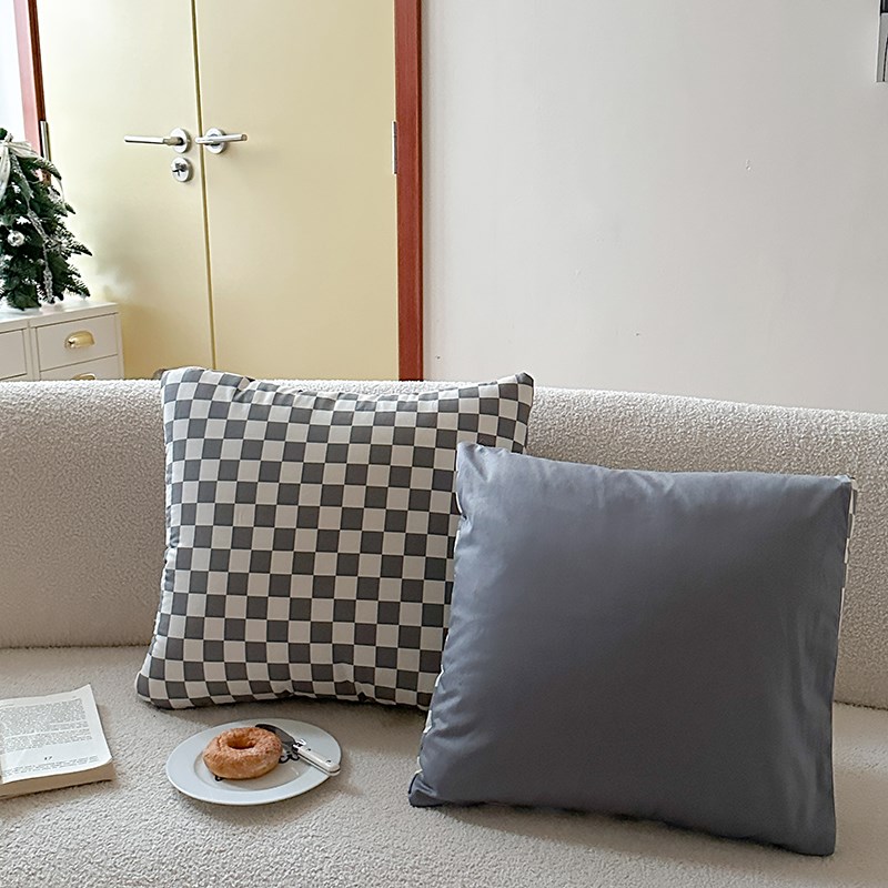 全棉口袋被!抱枕被子两用办公室午睡空调被纯棉二合一车载靠折叠