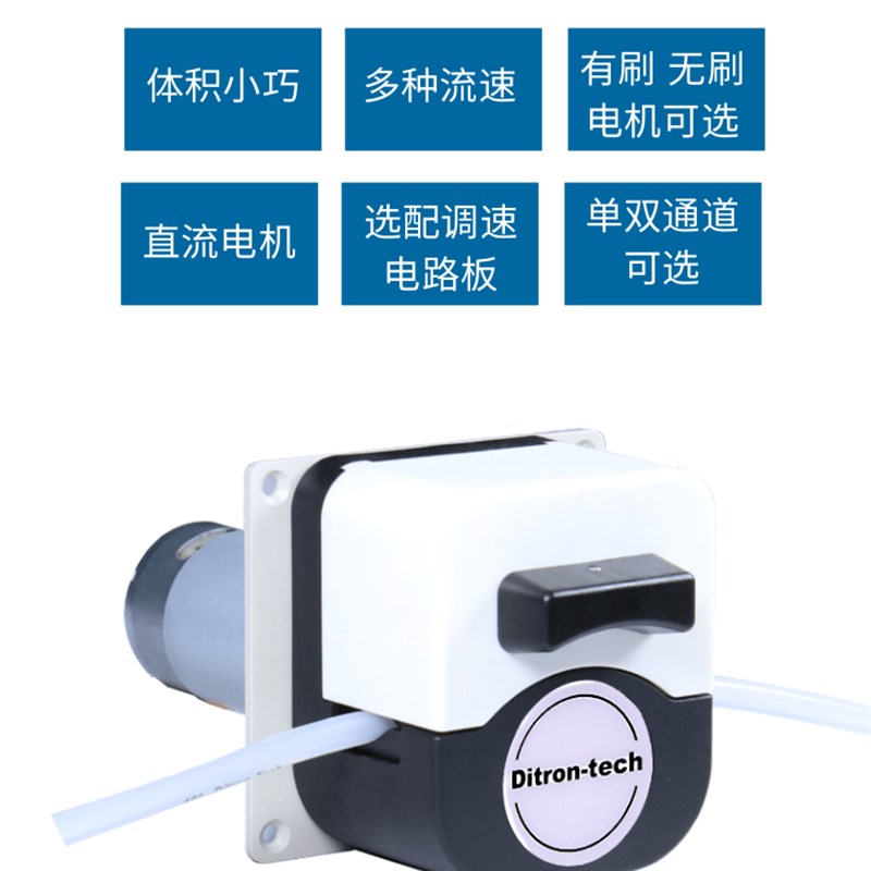 小型工业蠕动泵迪创直流24V电机小体积易换管液体传输灌装加样泵