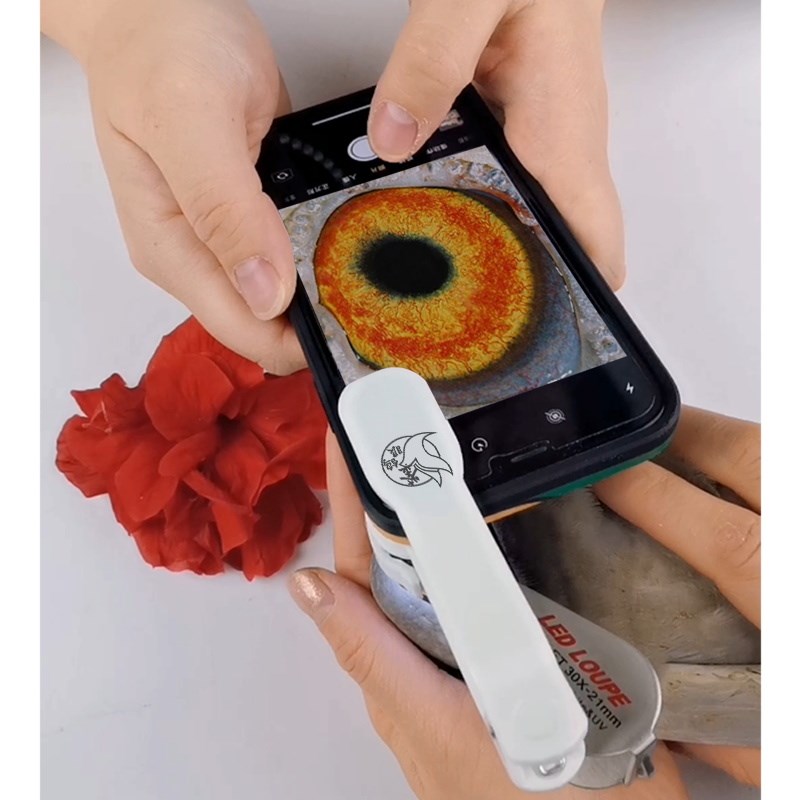 鸽眼放大镜30倍信鸽用品具高清手机微距拍照便携式老花带灯led 镜