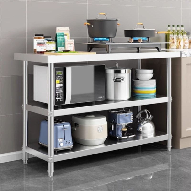 304不锈钢操作台商用厨房工作台特厚饭店食堂操作台面切菜打荷桌3