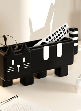 可爱猫咪入门钥匙收纳玄关摆件卧室梳妆台收纳盒客厅遥控器装饰品