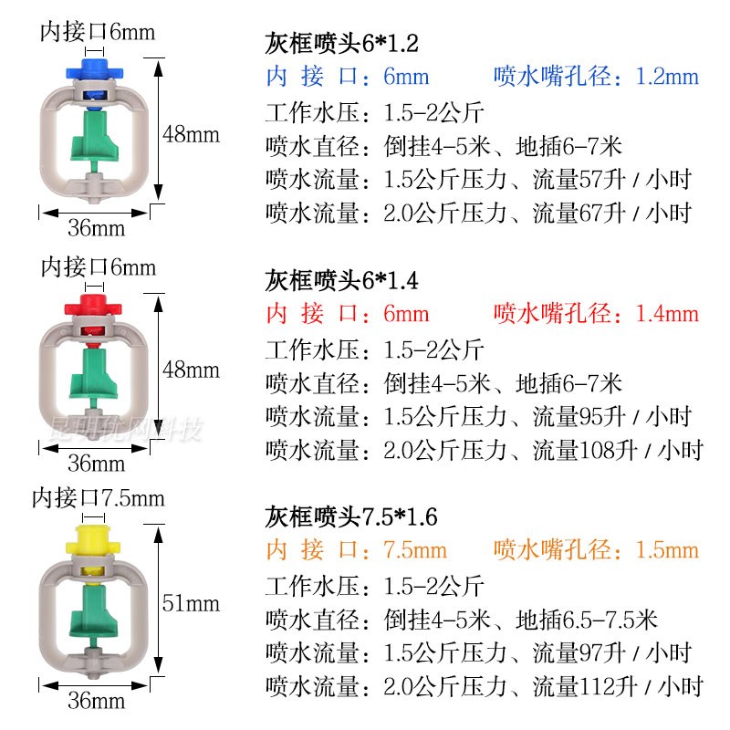 农用大棚倒挂微喷 菜地喷灌喷头360度自动旋转雾化喷淋灌溉设备