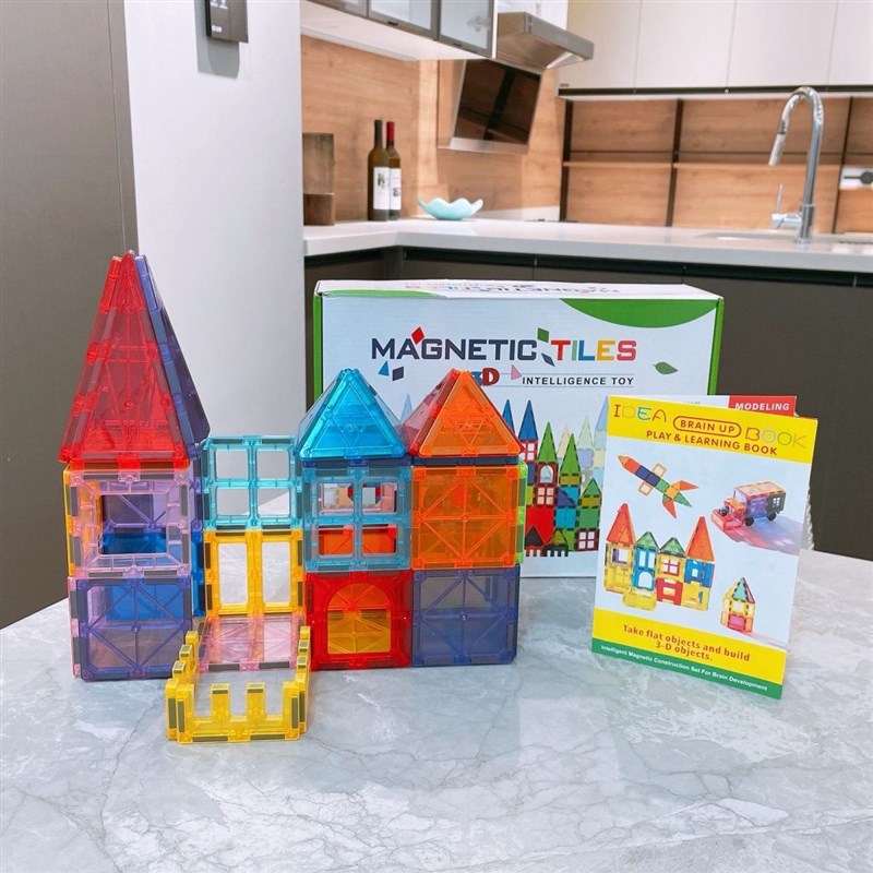 强磁彩窗磁力片7.5cm尺寸男孩女孩益智玩具磁力拼图积木拼装礼物