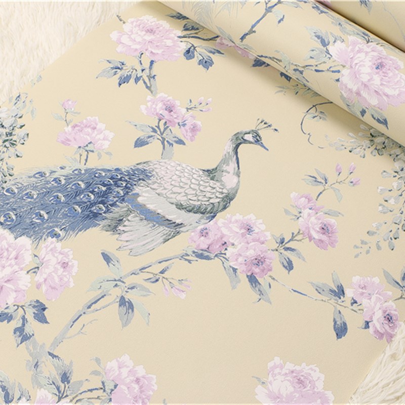 非自粘无纺布刷胶墙纸3D立体浮雕D欧式田园客厅卧室温馨家用壁纸