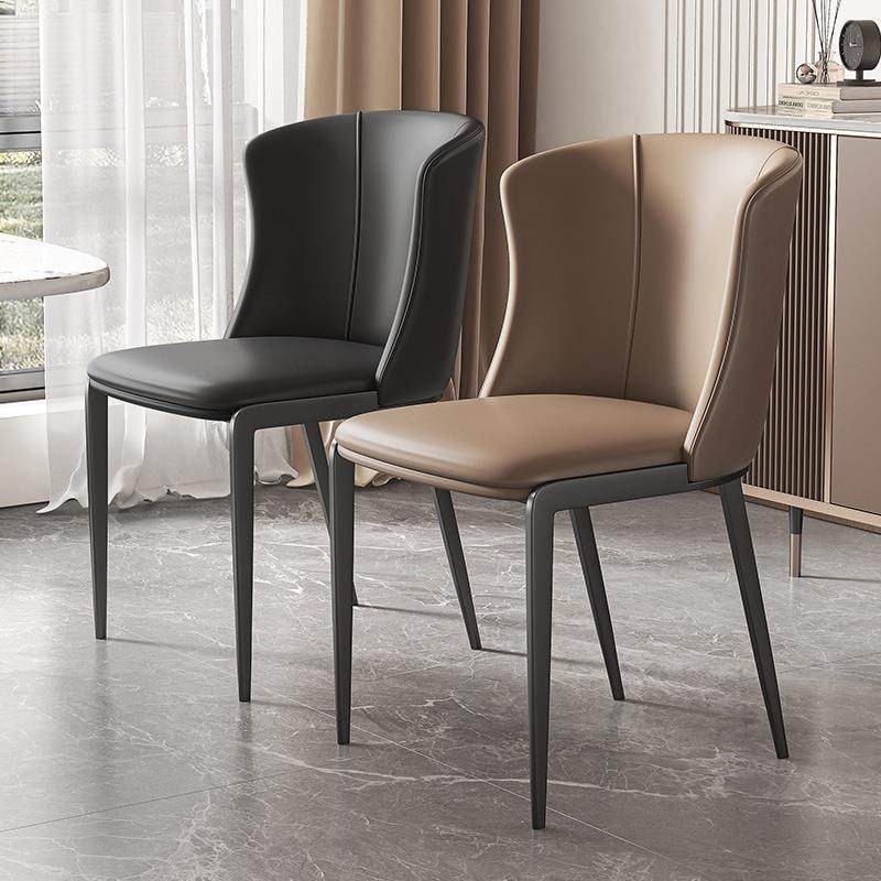 简约现代设计师餐厅家用皮椅餐椅轻奢软包餐桌椅子意式极简靠背椅