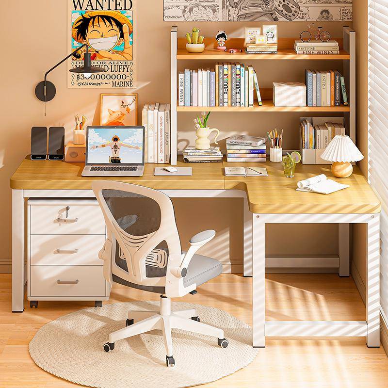 L型右拐角台式电脑桌子简易双人办公桌子带椅家用卧室转角书桌