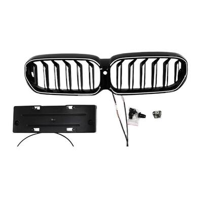 适用于宝马5系发光中网G30G38LCI改LED发光双线M款单线中网前格栅