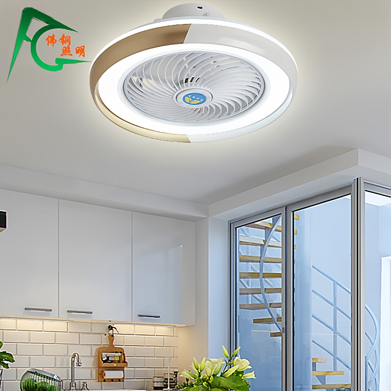 简约现代带风扇吸顶灯卧室客厅餐厅隐形吊扇灯静音LED网红电扇灯