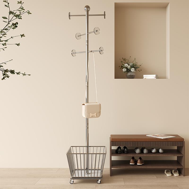 卧室挂衣架落地客厅可移动立式金属衣帽架小型铁艺加粗加厚小衣架