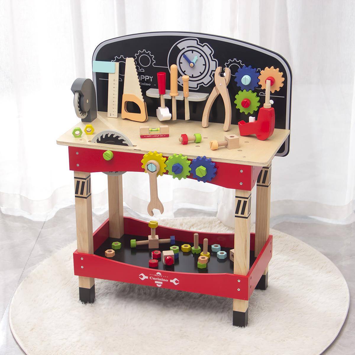 幼儿童多功能木头拆装工具台仿真拧螺丝螺母组合木制益智玩具