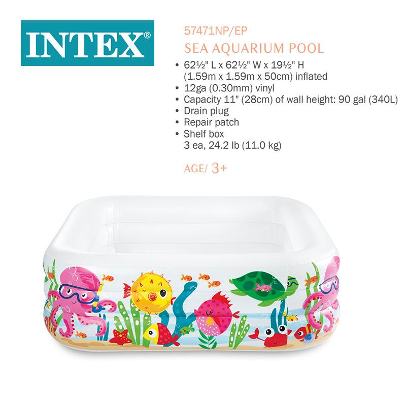 INTEX57471创意水族馆泳池家居儿童充气水池宝宝爬行池