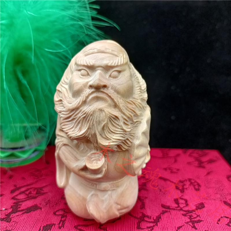 黄杨木雕刻天师钟馗文玩手把件居家手把玩实木人物小摆件工艺品