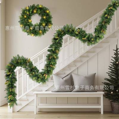 雪杉圣诞花环门挂门饰家用装饰商场橱窗场景布置圣诞节布置装饰品