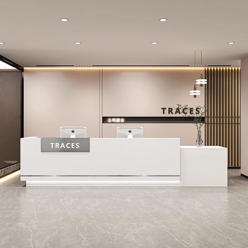 公司酒店前台接待台售楼部w物业办公室吧台培训机构收银台桌定制