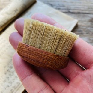 迷你微型便携万毛鬃毛文玩猪鬃刷花梨木