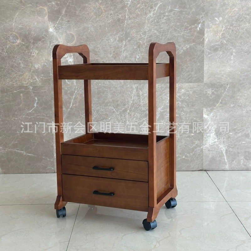 美容院实木美甲美发置物手推车双层抽屉美容床工具收纳小推车滑轮,商业/办公家具,千层架,淘宝优惠券,粉丝福利购,淘宝优惠卷