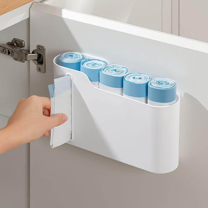 垃圾袋收纳神器厨房放塑料袋收纳盒壁挂抽取K式整体橱柜免打孔大