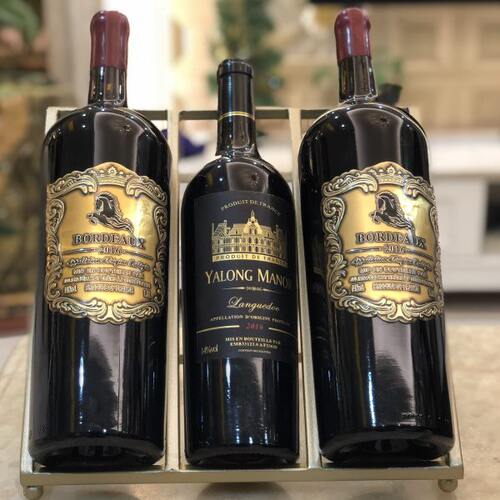 放多简约创意葡萄酒架金色客厅酒柜轻奢斜北欧瓶子金属红酒架摆件