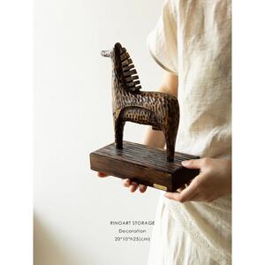 若奈 非洲木雕力量手作《旷野之马》家居艺术摆件黑金标限量书房