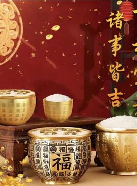【老师推荐】黄铜百福缸零钱缸米缸聚宝盆摆件高档喜庆吉祥装饰品