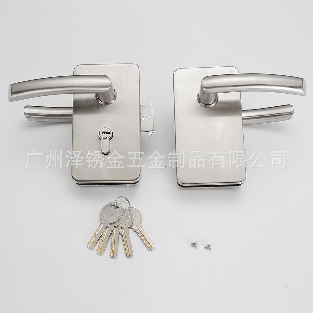 供应不锈钢执手锁玻璃门锁拉手锁玻璃推拉门锁办公室隔断锁