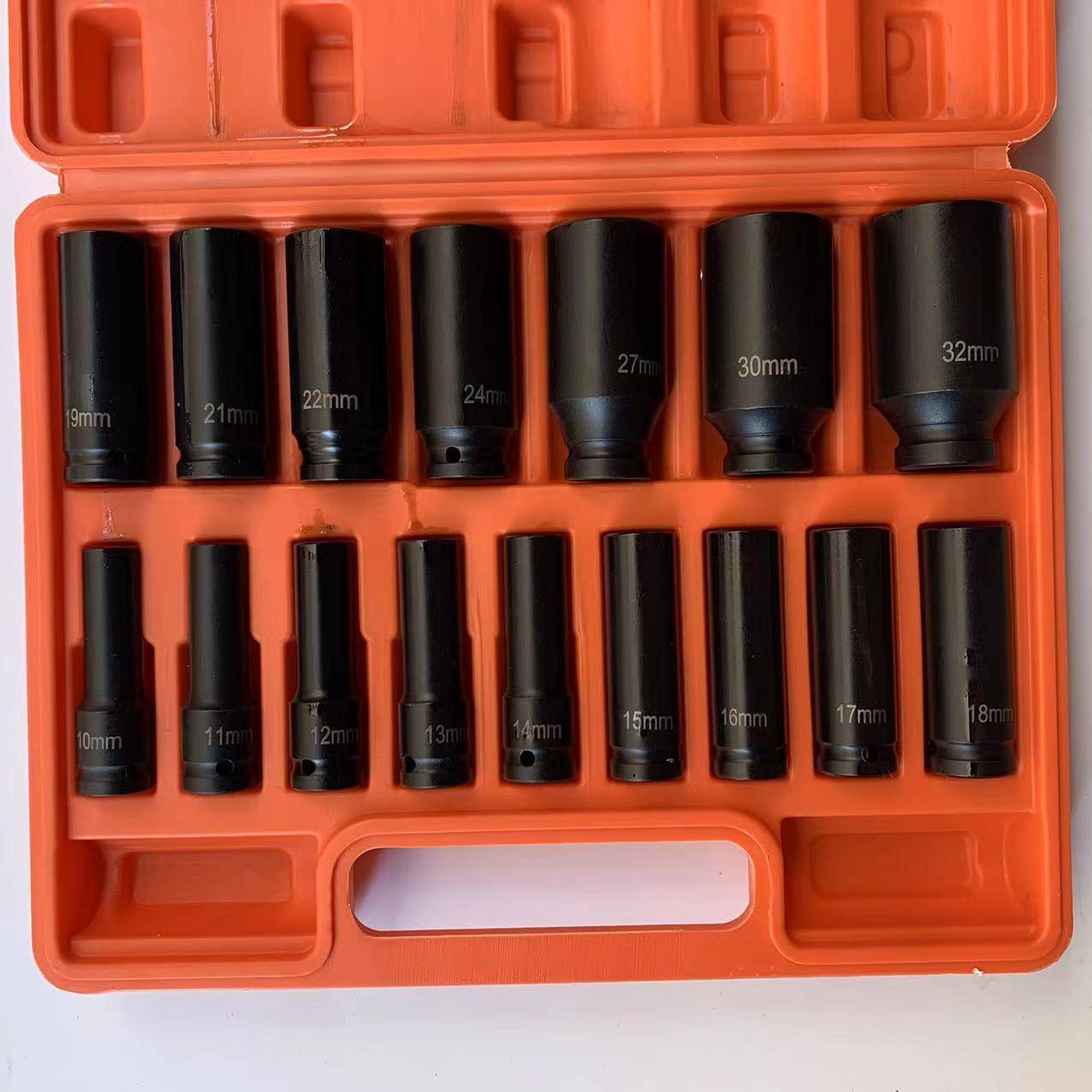 小风炮1/2加长16件套筒引擎十二角加长套筒12角梅花套筒10-32mm