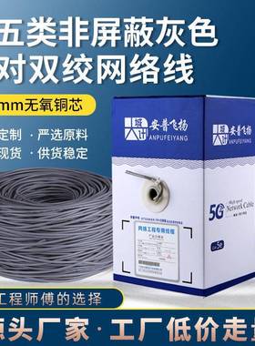 A400灰色超五类网线非屏蔽UTP5E双绞线POE足300m