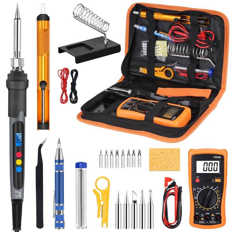 调温数字电烙铁60w带万用表家用维修焊接烙铁套装