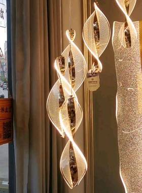 复式楼梯长吊灯创意个性loft公寓挑空跃层吊灯北欧后现代简约吊灯