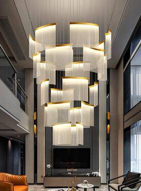 别墅复式楼大吊灯客厅吊灯loft公寓挑高挑空设计师楼中楼梯灯吊灯