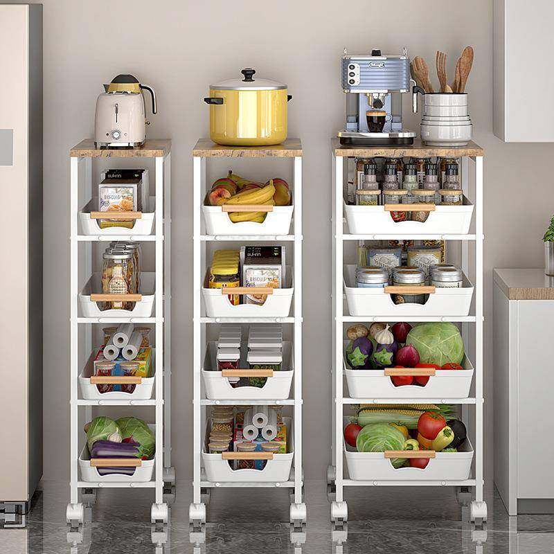 厨房夹缝推车多功能客厅浴室收纳整理置物架家用落地多层抽屉推车