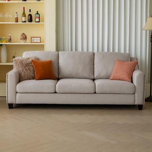 美式 轻奢小户型客厅家具现代简约高档棉麻三人四人北欧布艺沙发