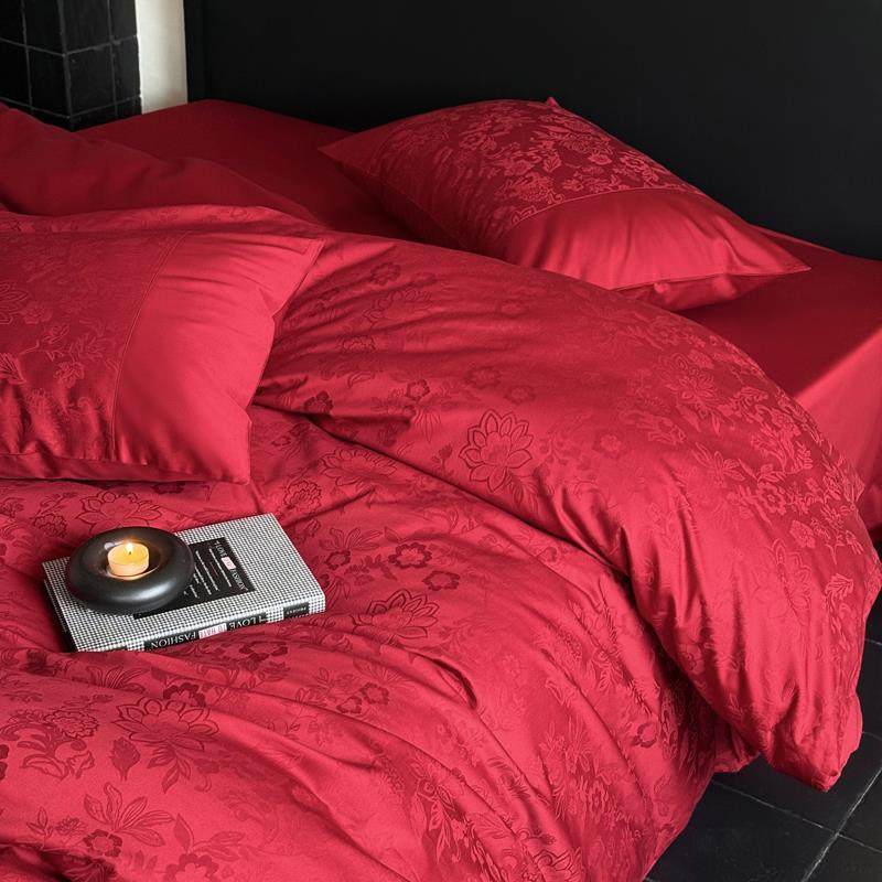高级感100s长绒棉喜庆纯棉全棉四件套大红色结婚被套婚庆床上床品,鲜花速递/花卉仿真/绿植园艺,割草机/草坪机,淘宝优惠券,粉丝福利购,淘宝优惠卷