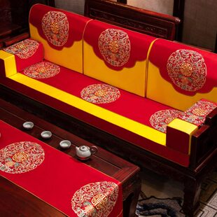 中式红木沙发坐垫座垫加厚实木家具罗汉床垫子防滑木头沙发垫定制