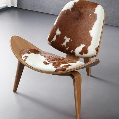 北欧实木懒人网红椅子创意艺术设计师单人沙发椅微笑贝壳椅飞机椅