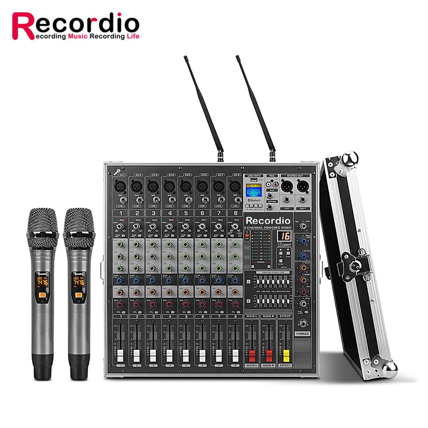 GAX-MK290工厂专业8路舞台大功率功放调音台无线麦一体机