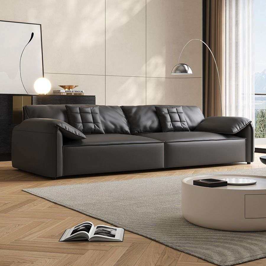 大象耳朵真皮沙发组合客厅真皮小户型极简意式轻奢豆腐块皮艺沙发