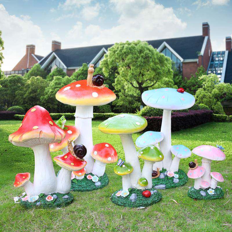 户外园林仿真蘑菇摆件植物小品树脂公园绿化景观雕塑花园庭院装饰