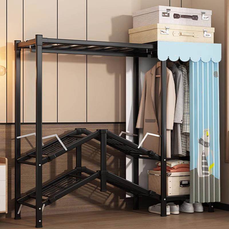 简易柜子宿舍租房衣柜免安装折叠钢架加粗布衣柜防尘家用衣橱