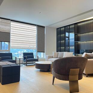 双层卷帘香格里拉窗帘卷拉式办公室高遮光窗帘轻奢立体调光百叶窗