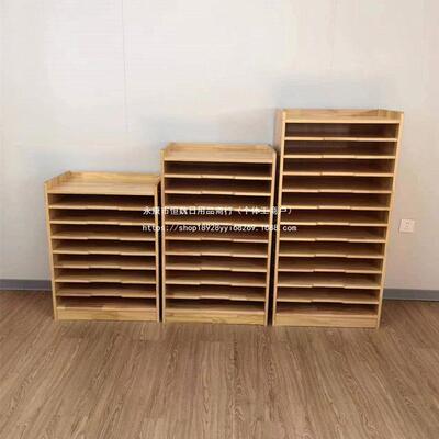 4k幼儿园画纸收纳柜四开卡纸架美术室画板置物架美工绘画纸柜实木